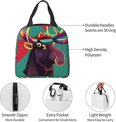 Miniatura 5 de Lonchera de trabajo, bolsa de almuerzo de viaje de alce para mujeres y hombres, contenedor de almuerzo aislado reutilizable de gran capacidad