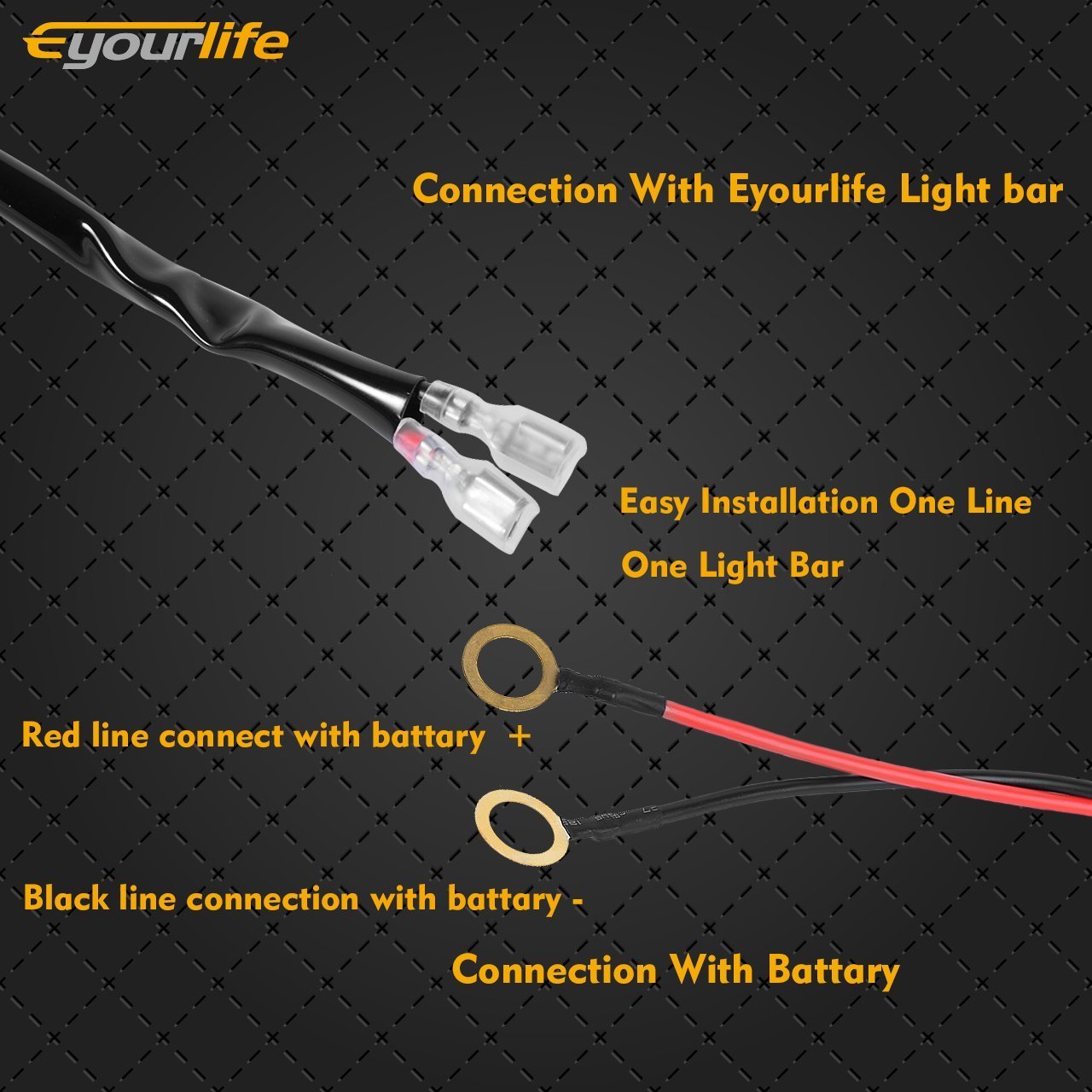 Barra de Luces LED Arnés de cableado Kit de cableado estroboscópico inalámbrico Interruptor de Control Remoto estroboscópico de Encendido