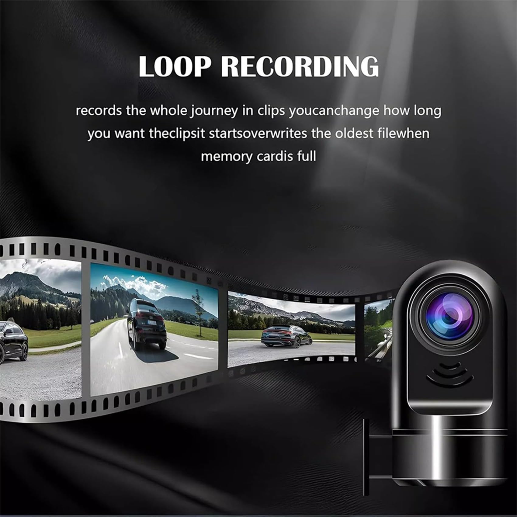 2 x 1080p HD 360° kamera na deskę rozdzielczą Mini ADAS, samochodowa kamera na deskę rozdzielczą z kartą 32 GB, tryb parkowania 24-godzinny / widoczność w nocy / wykrywanie ruchu