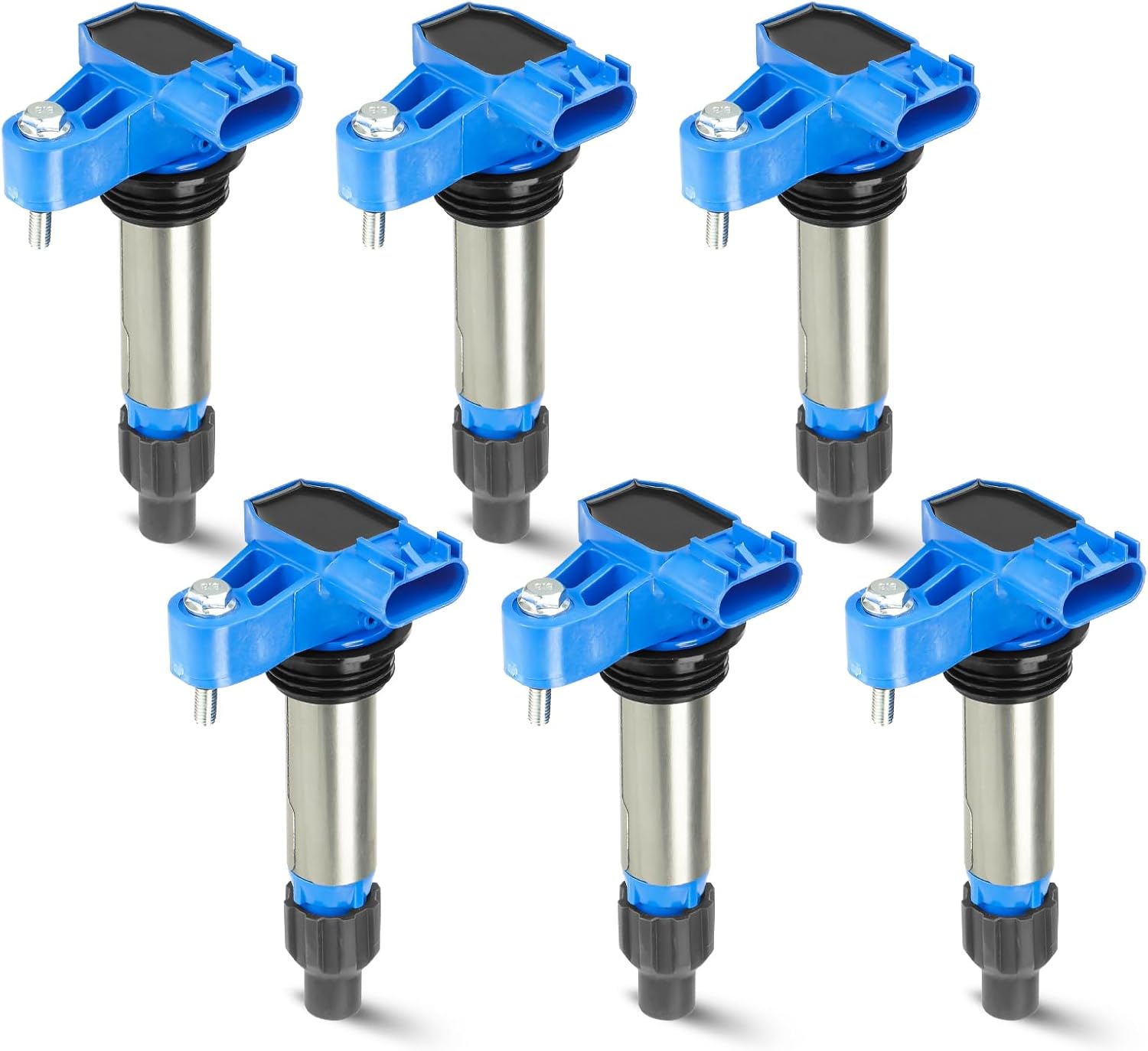 6PCS Ignition Coil Pack Compatible with Buick Cadillac Suzuki Chevy GMC Pontiac Saab Saturn Suzuki Impala Limited V6 3.0L 3.2L 3.6L, Replace for UF569 D500C D597A 5C1612 E1069, Blue
