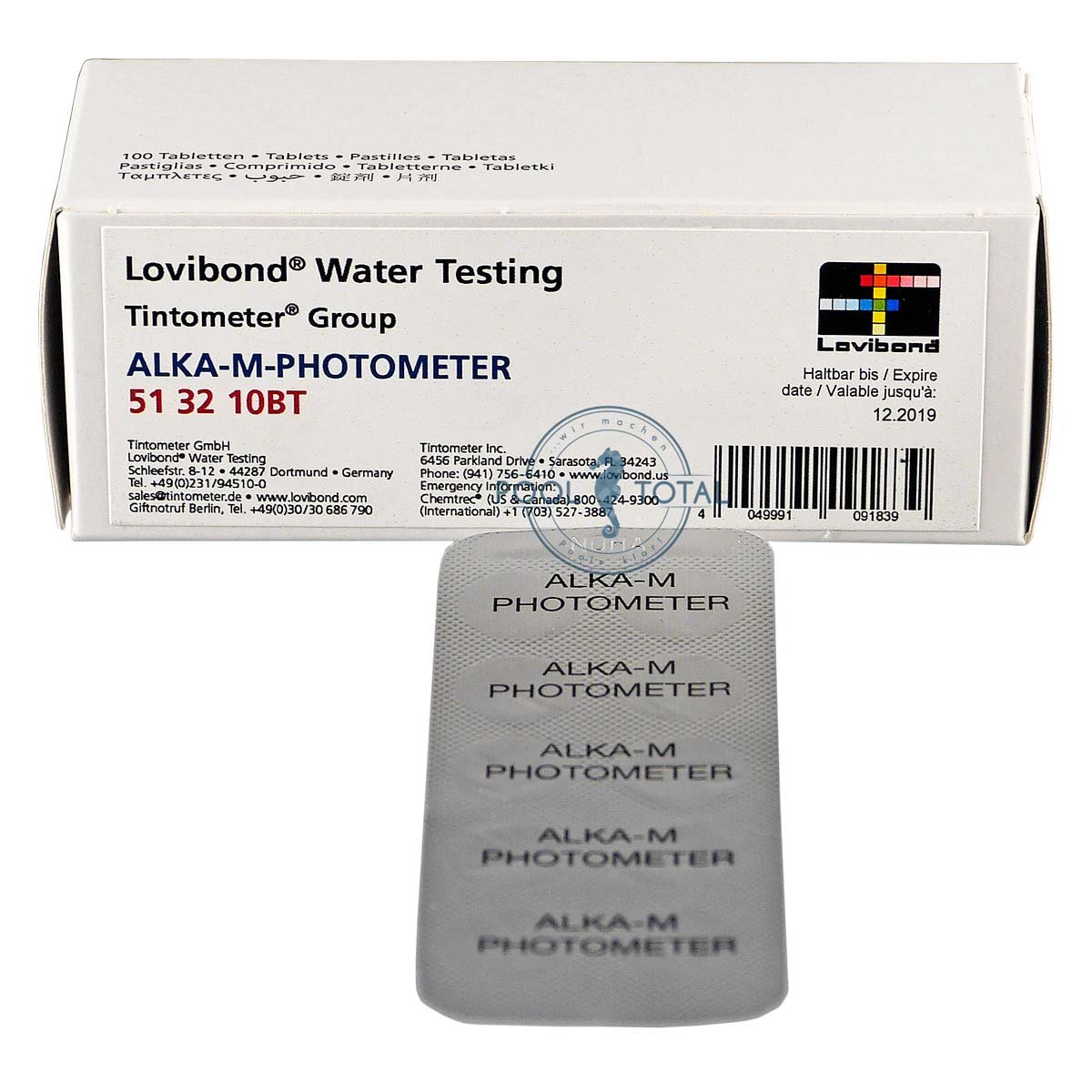Pool Total, 250/500 compresse per fotometro (25/50 strisce), qualità del marchio Lovibond Tintometer, compresse di ricambio per tester elettronici per piscine e per fotometri