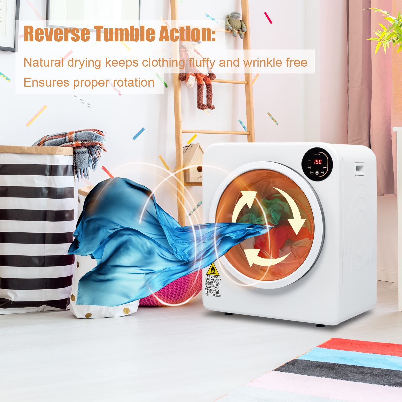 LEADZM sèche-linge pompe à chaleur 1500W 6KG compact avec affichage LED