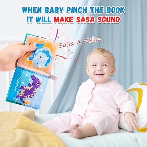 Miniatura 2 de LOOKLEBE Juego de libros suaves para bebés, 6 libros de baño, libros de tela suave no tóxica para bebés, juguetes de educación temprana de regalo,