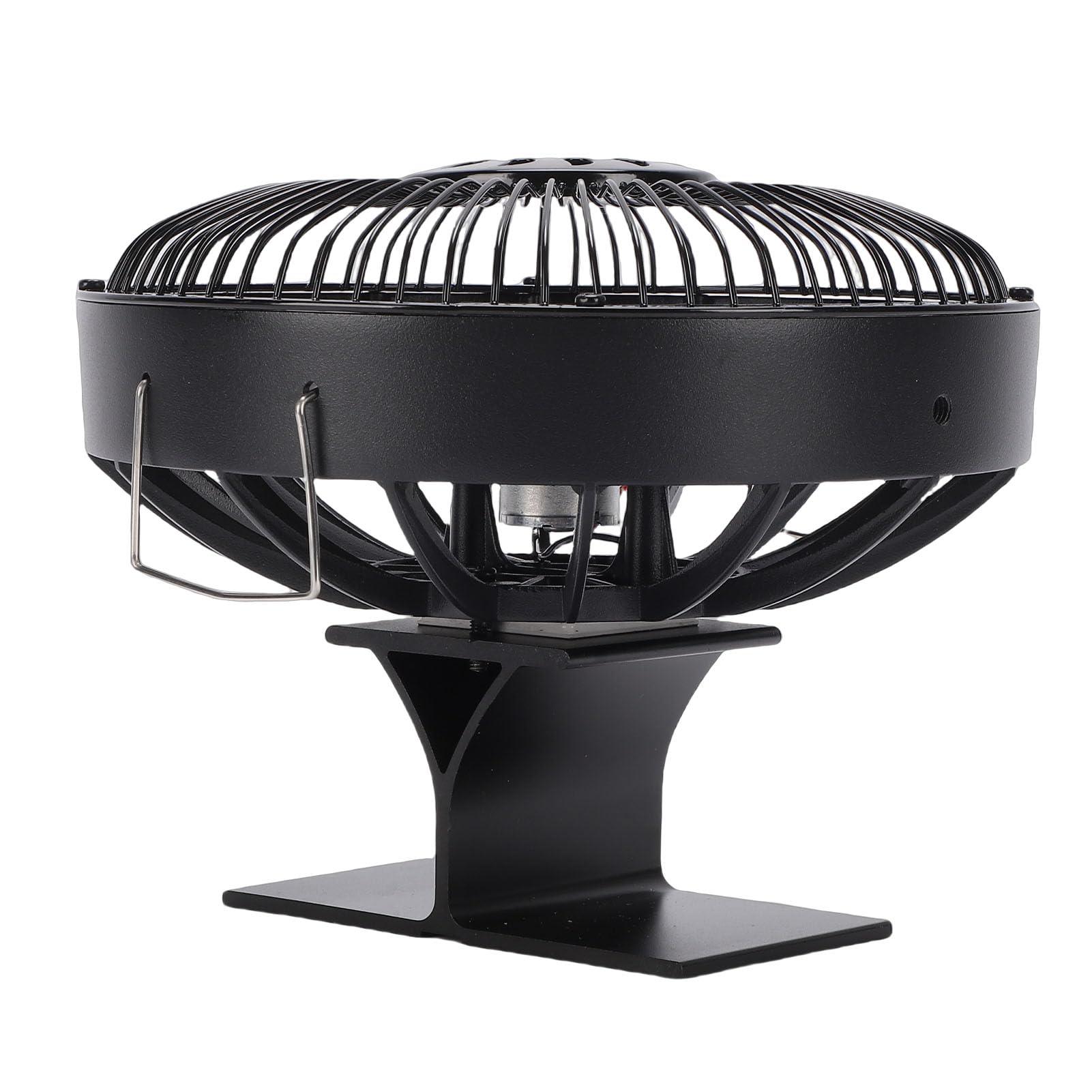 Fockety Ventilador de Estufa de Leña, Ventilador de Chimenea de Leña de Aleación de Aluminio de 5 Aspas, Funcionamiento Silencioso No Eléctrico, con Termómetro Magnético, para Chimenea