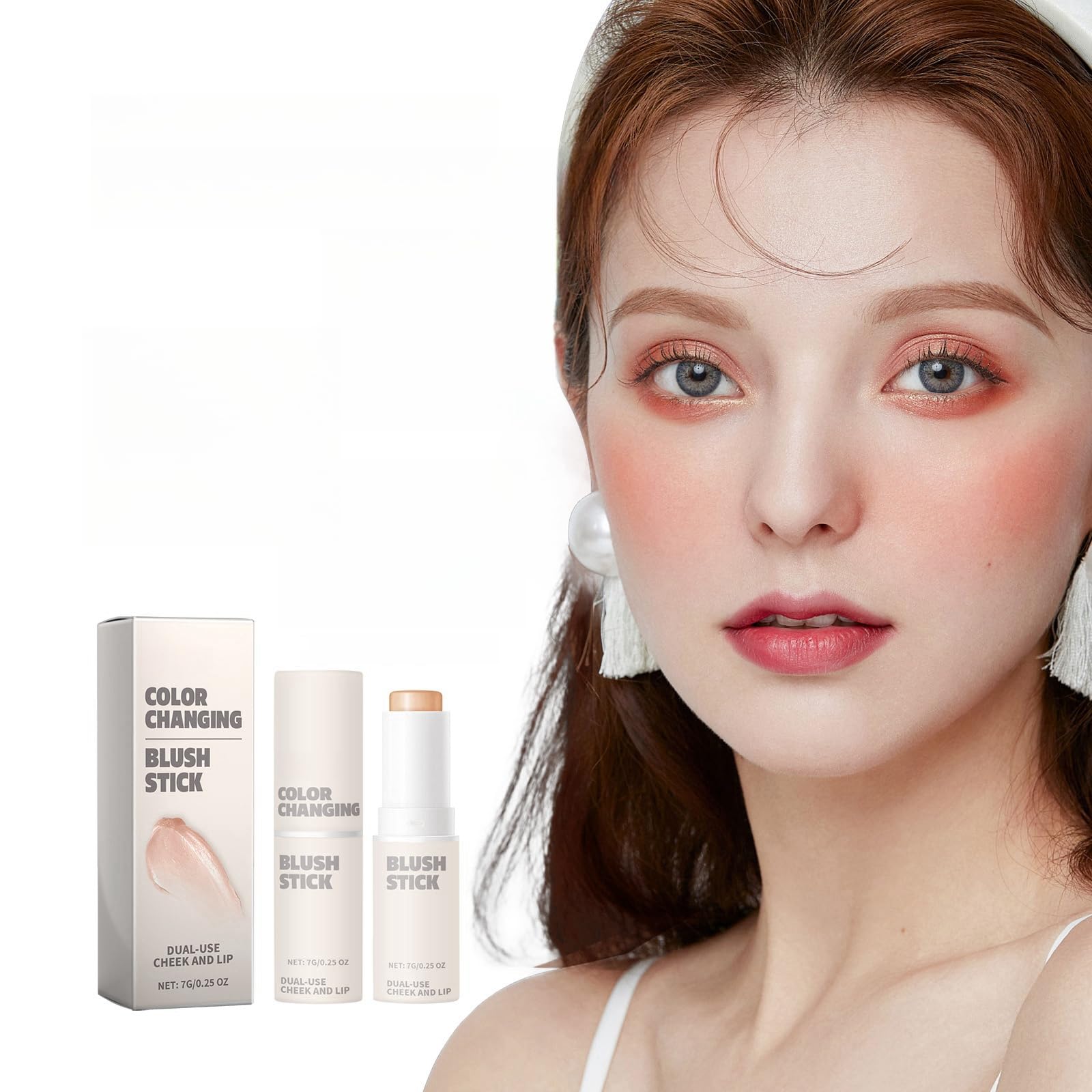 JDLYEVERColor Changing Blush Stick 7g Dual-Use, Cheek and Lip, Natural and Lightweight, Easy to Build and Layer, Long-lasting Formula, Change Color Over Time, Easy Blend, Enhances Your Natural Beauty
