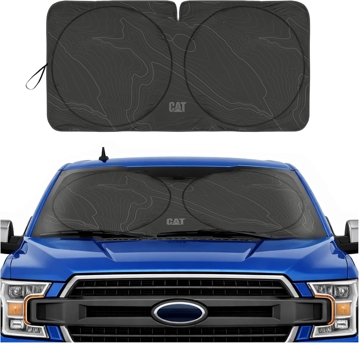 Windshield Sun Shade for Ford F-150 2004-2008, Foldable Truck Sunshade, UV Heat Blocker, Front Window Sun Shield, Interior Protection, Keeps Cab Cool, Heavy Duty Truck Accessory - Charcoal