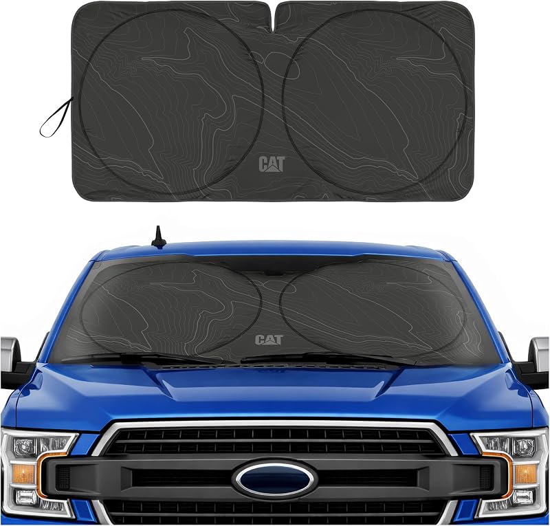 Windshield Sun Shade for Ford F-150 2004-2008, Foldable Truck Sunshade, UV Heat Blocker, Front Window Sun Shield, Interior Protection, Keeps Cab Cool, Heavy Duty Truck Accessory - Charcoal