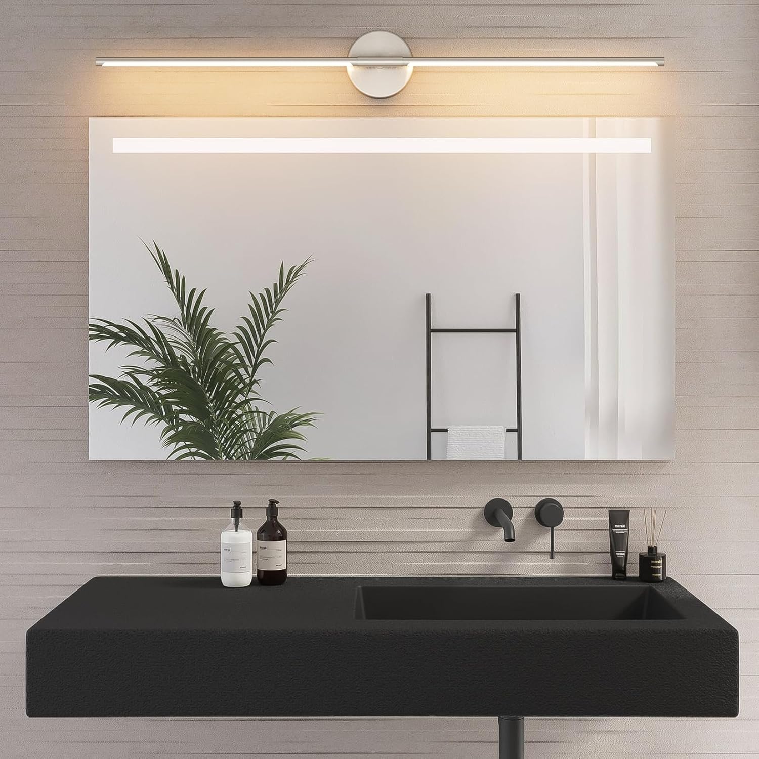 40In Sand Nickel Wall Sconces Set of Two Hardwired Linear Bathroom Sconce 360° Rotate Modern Vanity Light Bar 3000K for Bedroom Bathroom