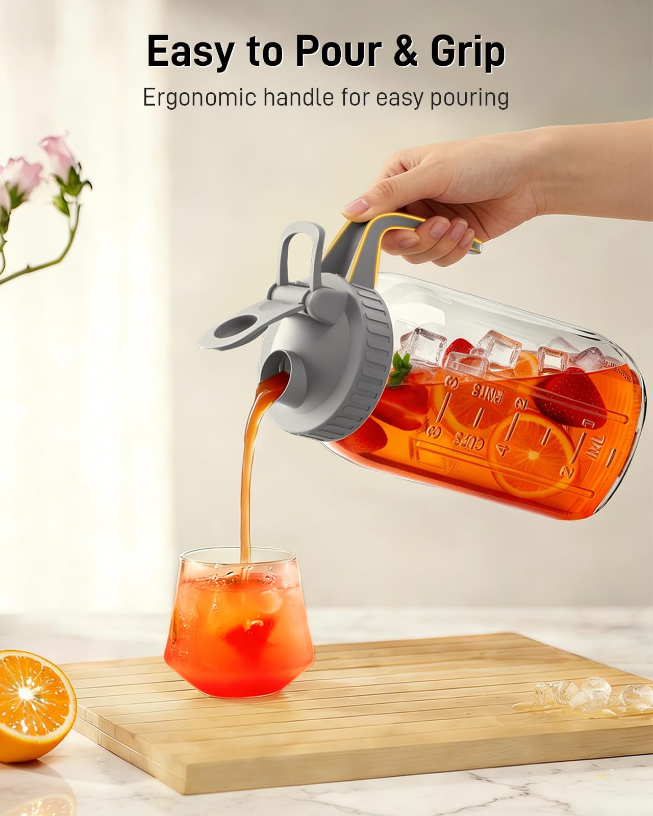 64oz Glass Pitcher - Iced Tea & Sun Tea -4
