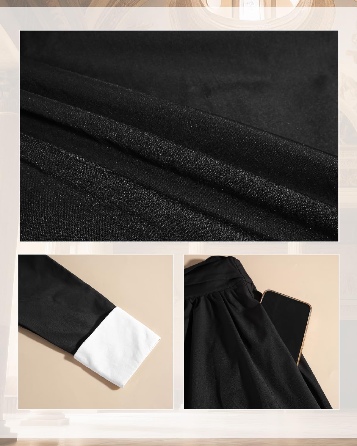 CR ROLECOS Abito Vittoriano Nero Donne 2 Pezzi Abiti 19 secolo Gotico Ball Dress Costume Edoardiano