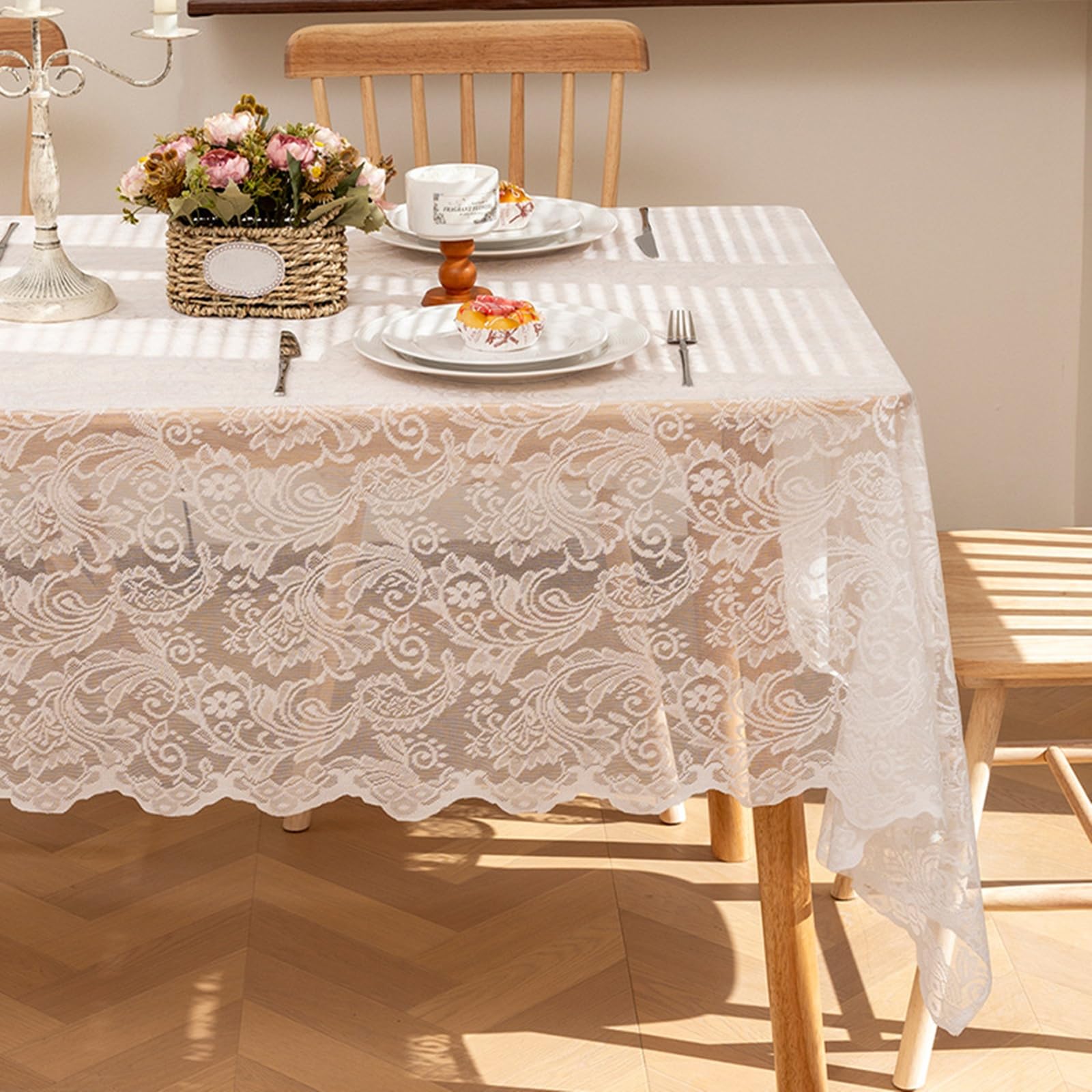 Tovaglia Rettangolare Antimacchia Poliestere 100x150 cm Bianco