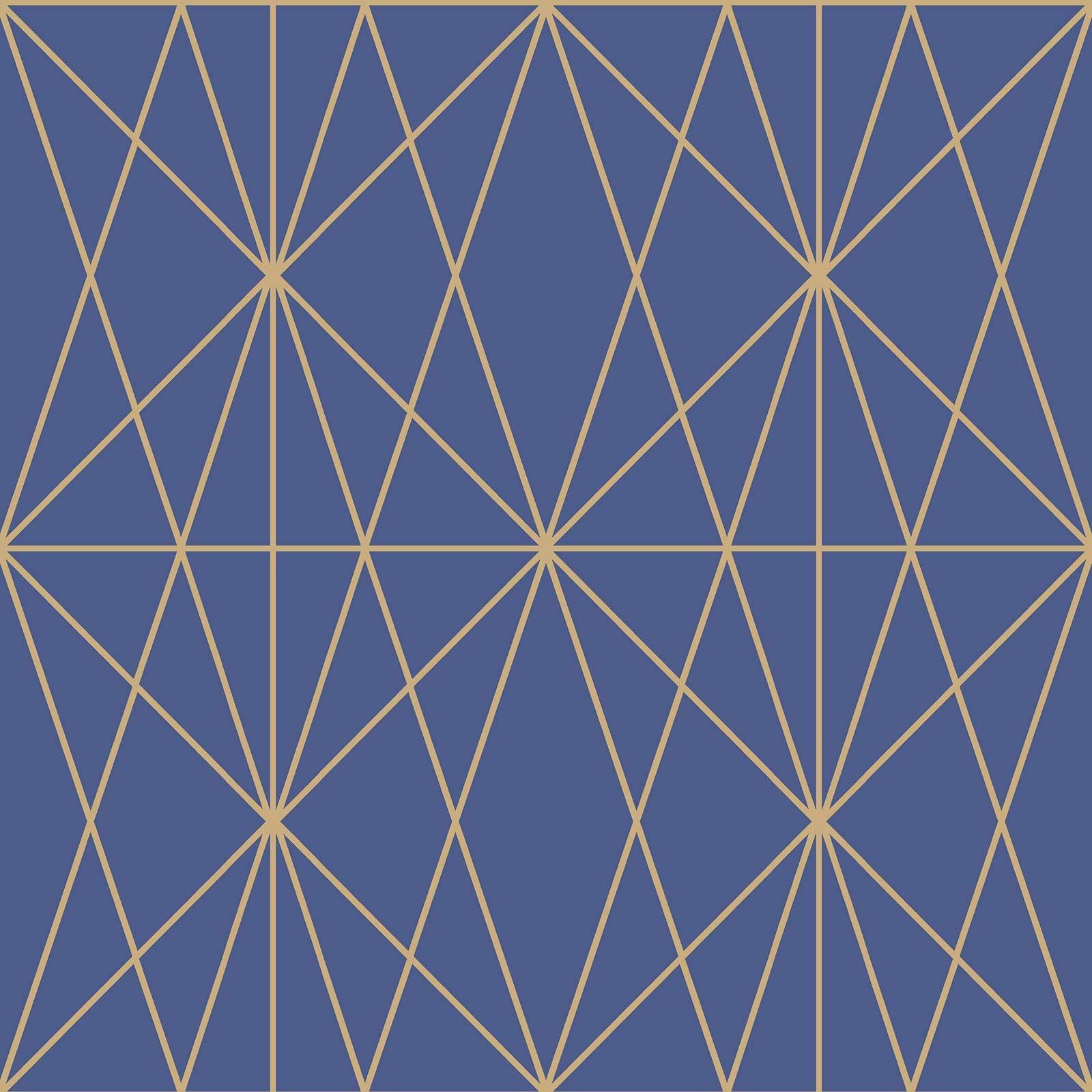 Papier Peint Arthouse Treillis Géométrique Métallique - Rose Gold - 10,05m X 53cm