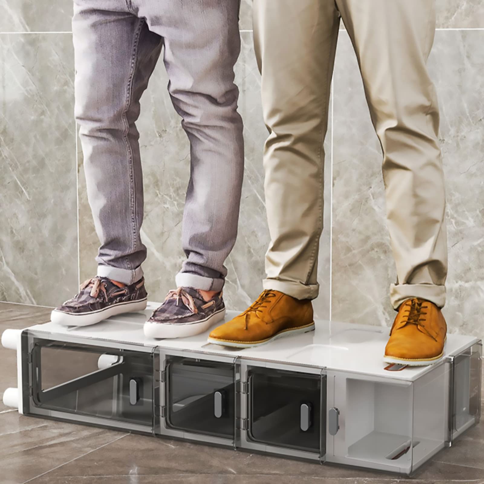 Mueble de baño Alto y Estrecho con cajones transparentes y ruedas, Ideal para guardar Papel higiénico, dormitorio, entrada y armarios. sin montaje.