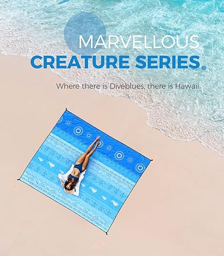 Miniatura 8 de OCOOPA Diveblues - Manta de playa impermeable a prueba de arena, 10 x 9 pies, extragrande, suave y duradera, sin arena, ligera y portátil, perfecta