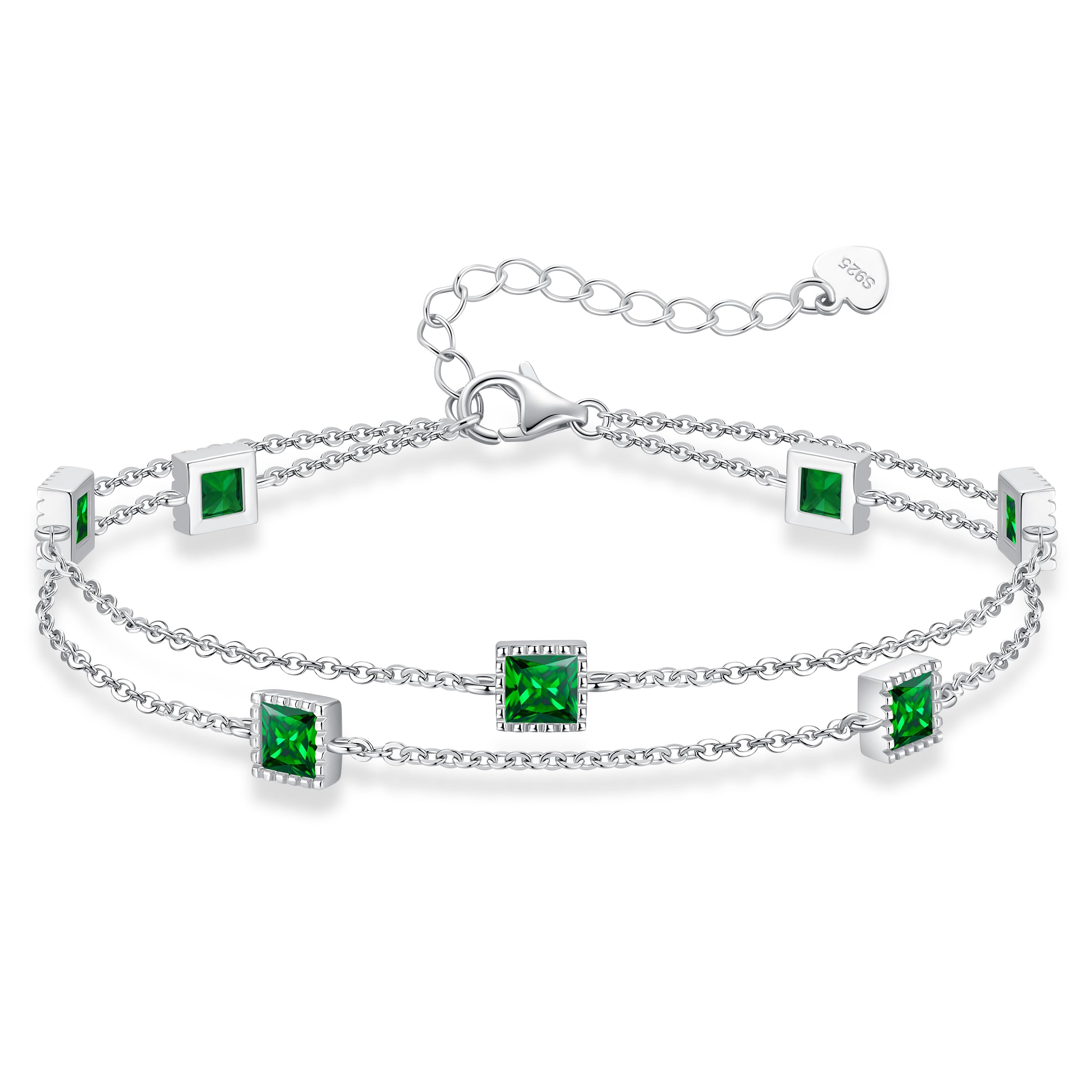 CDE 925 Sterling Silver Birthstone Bracelets for Women Birthday Anniversary Christmas Mother's Day Jewelry Gifts for Girlfriend Wife Mom Her