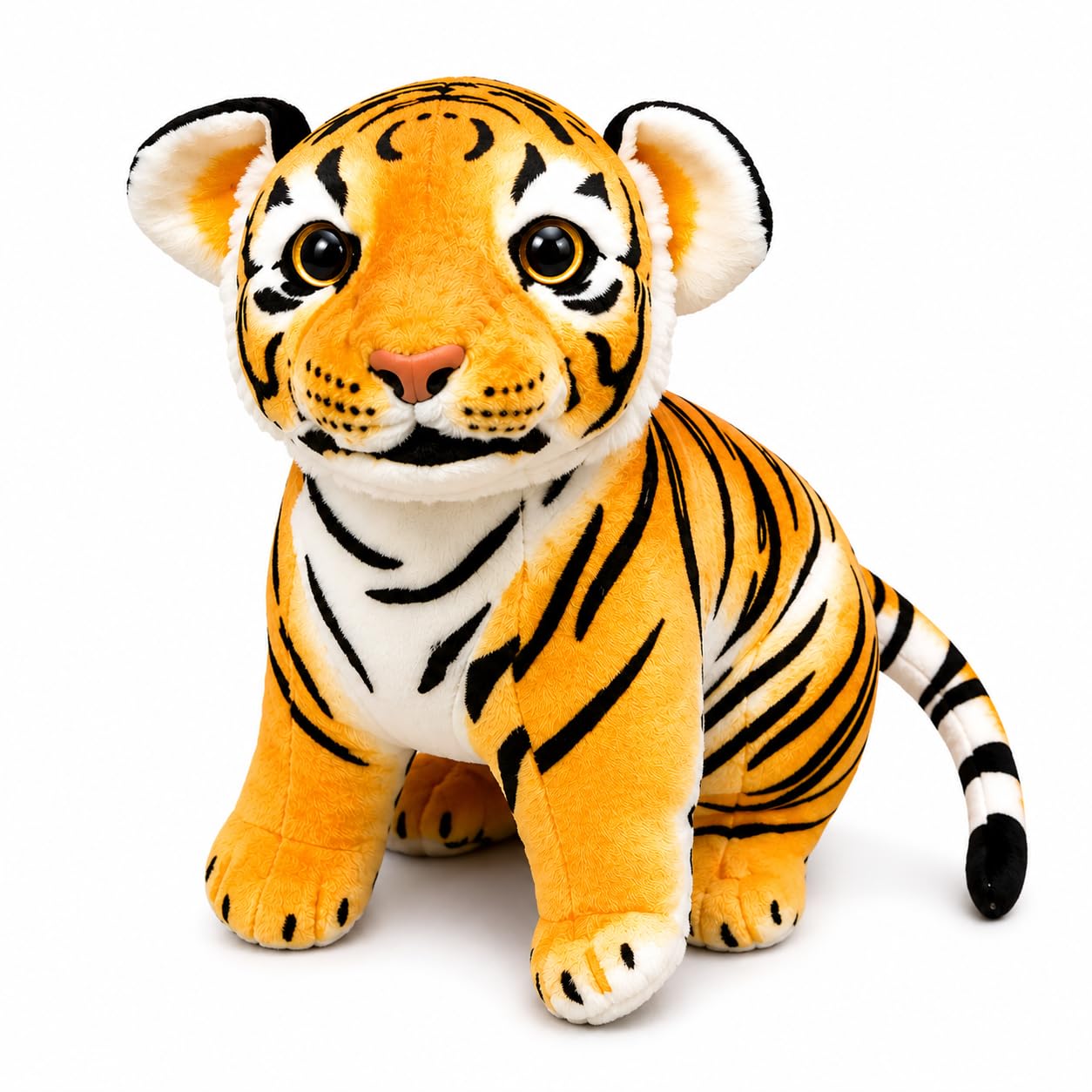 TeddyTwist Siberian Jungle Tiger Soft Toy 40cm | Realistic Tiger Plush Stuffed Animal | Super Soft Cuddly Toy for Kids, Toddlers & Adults | Cute Tiger Teddy for Birthday Gift | Polyester (Pack of 1)-image-26