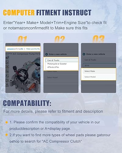 Miniatura 7 de OCPTY Compresor de aire acondicionado Embrague CO 10736C para Acura MDX TL para Honda Accord para Odyssey para Pilot para Ridgeline 3.0L 3.2L 3.5L