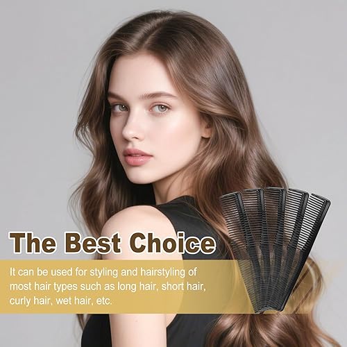 Miniatura 5 de Peines envueltos individualmente, 200 peines de plástico a granel, color negro, 2 peines de cabeza, peinado para el cuidado del cabello, peines