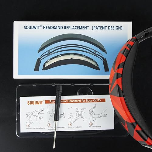 Miniatura 8 de SOULWIT Kit de almohadillas de repuesto para auriculares Bose QuietComfort 45 (QC45)QuietComfort SE (QC SE), fácil instalación de bricolaje (Red