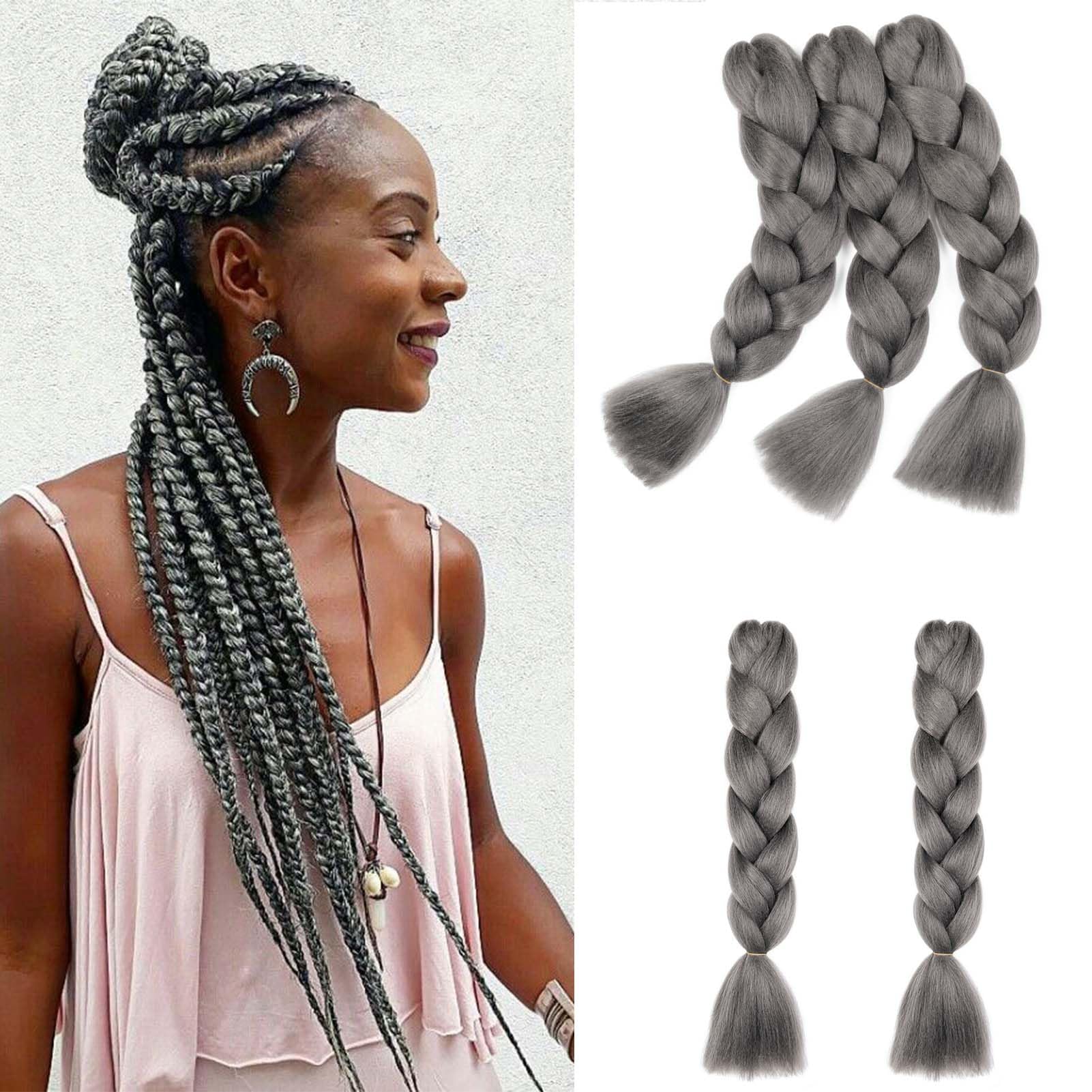 60cm Extensiones de Pelo Trenzas Africanas Castaño Oscuro Extensiones para Trenzas Africanas 1 pcs 100g Kanekalon Pelo para Trenzas Africanas Sintetico Extensiones de Trenzado Cabello Braiding — view 130