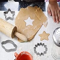 Vista 5 de Juego de 9 cortadores de galletas espaciales, cortadores de galletas de metal para el espacio exterior, cohete, astronauta, luna, estrella, sol