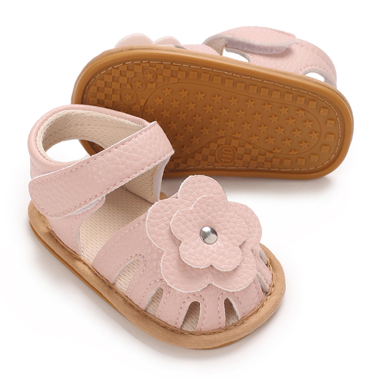 MASOCIO Sandale Bébé Fille Bout Ouvert Chaussure Été Bébé Plat Caoutchouc Antiderapant