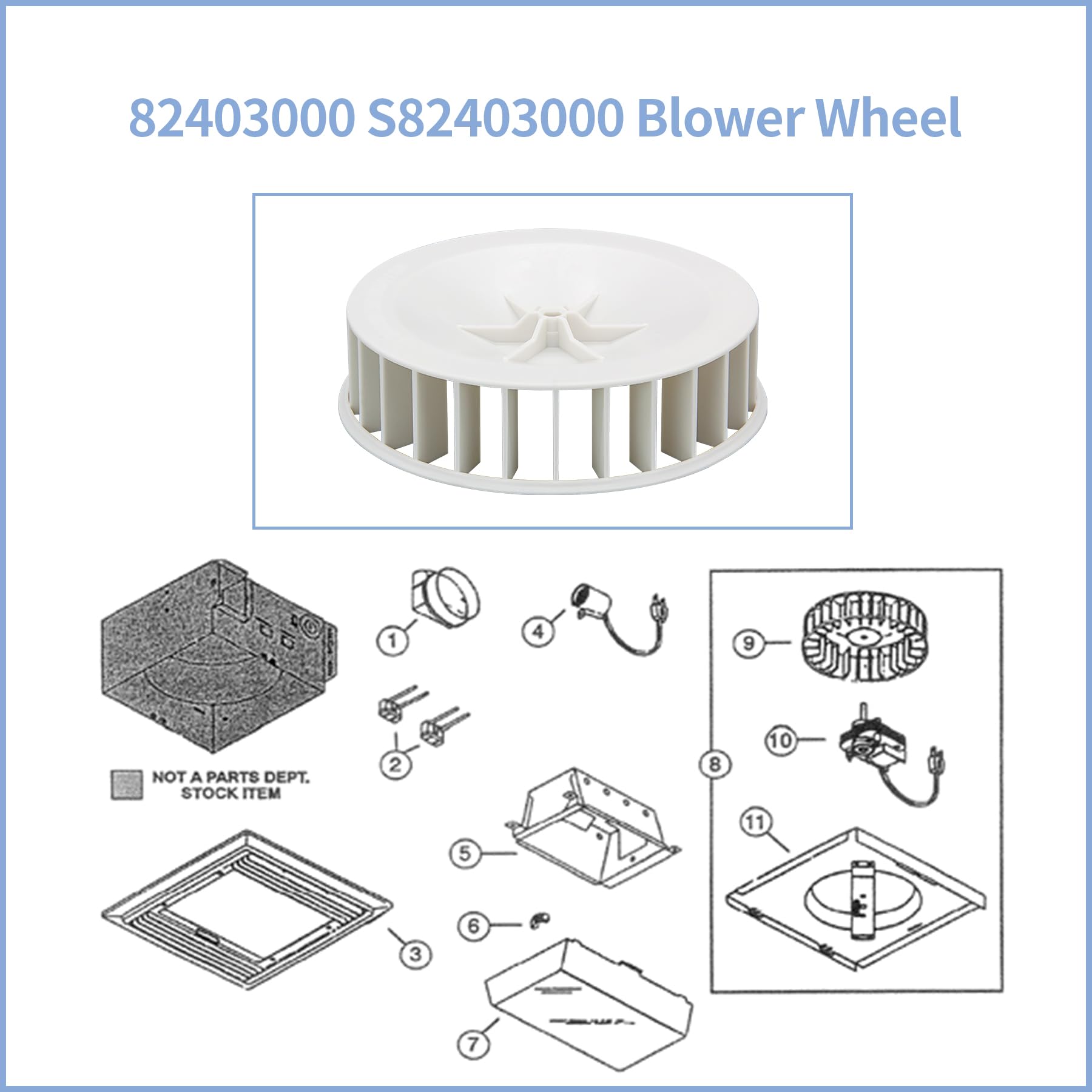 Amazon.com: yrjns 82403000 S82403000 Blower Wheel Replacement Fit  