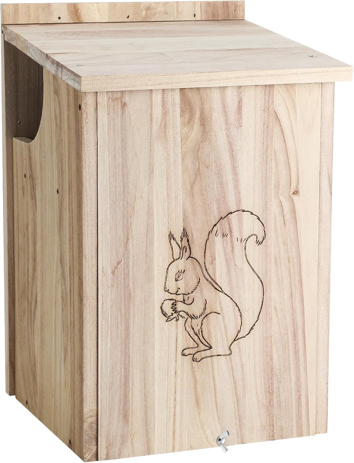 Wood Squirrel House 18 x 10.38 x 11 Inches Hanging Squirrel Nest Box Squirrel Nesting Box for Outside with Exterior Porch, Easy to Install, Includes Hanger and Mounting Screws