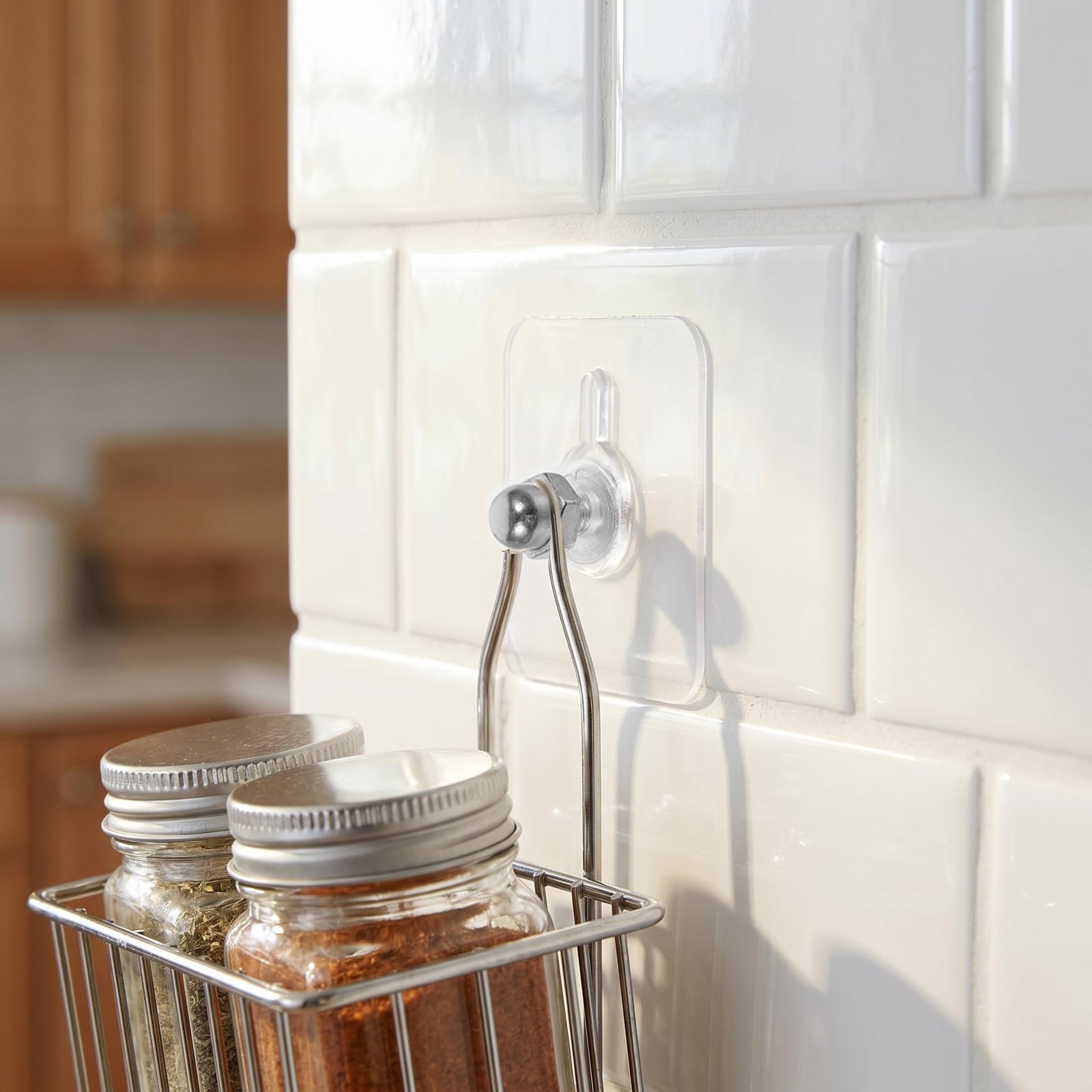 Lurrose 40 ganchos para cuadros sin clavos: ganchos adhesivos transparentes para marcos - adhesivos de pared para cocina, baño, hogar y oficina.