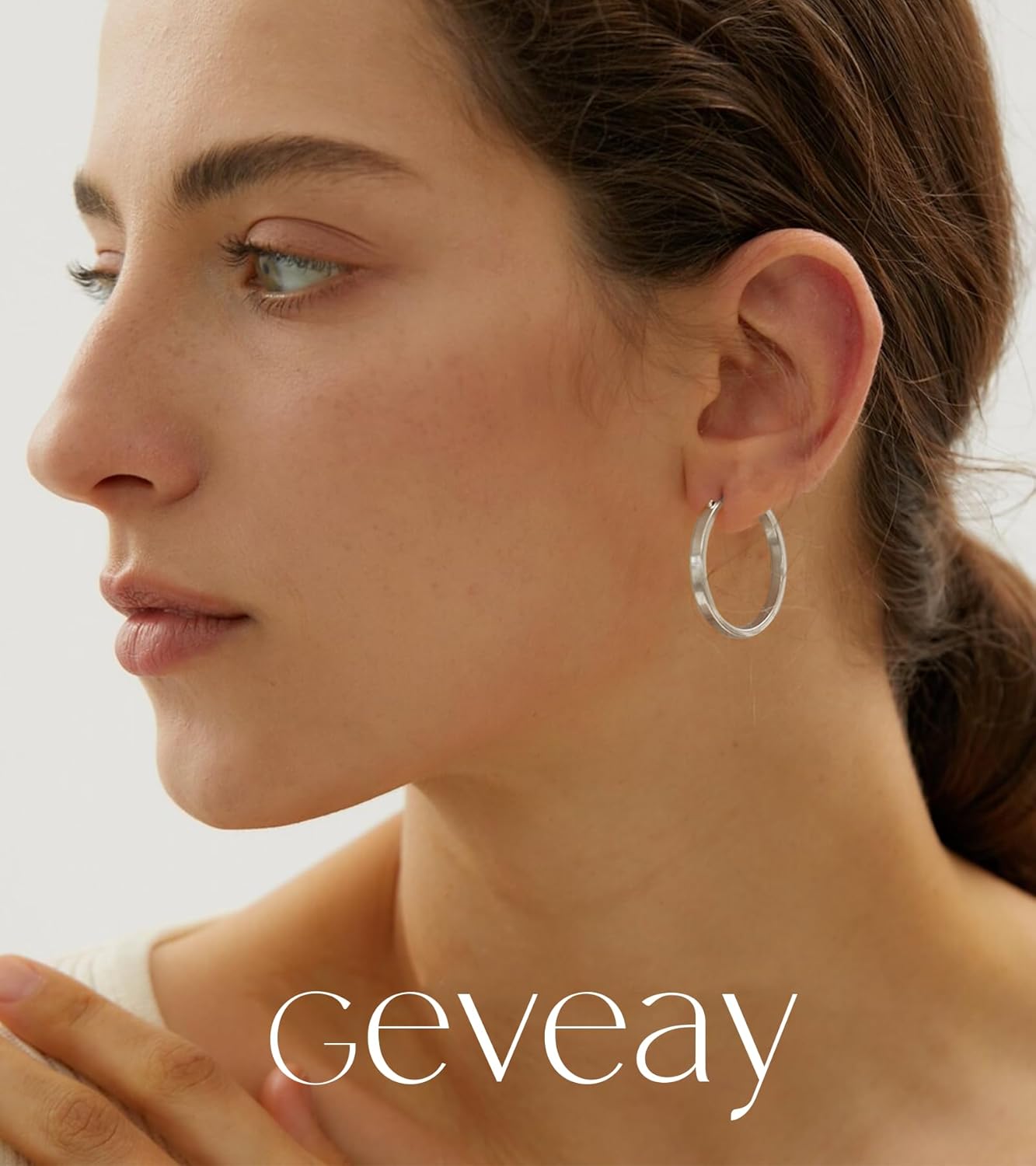 S925 Sterling Silver Post Hoop Earrings for Women Large Lightweight Silver Hoop Earrings 3mm Wide Thin Big Hoop Earrings for Women 30/40/50/60mm - Image 3