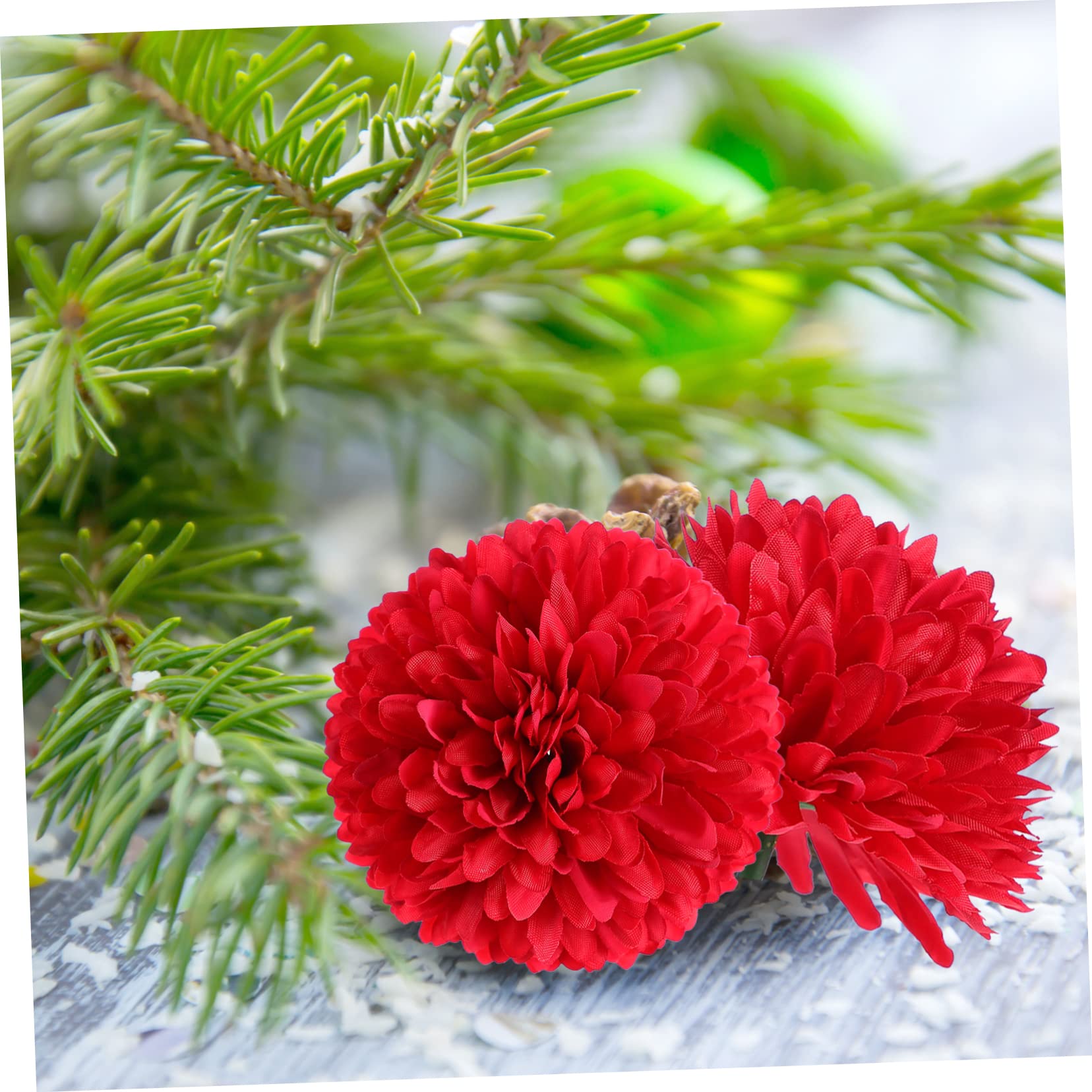 Cabilock 2 Sets Blumenarrangement-Ornamente Künstliche Blumen Blumenstrauß Simulation Chrysanthemen Blumendekor Zubehör Für Hochzeitsfotografie Requisiten 50 Stück * 2
