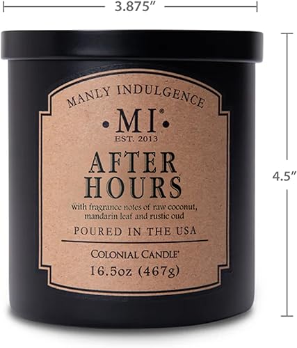 Miniatura 3 de Manly Indulgence After Hours - Velas perfumadas para hombres, 16.5 onzas, una sola mecha, cera de mezcla de soja premium, 60 horas de combustión,