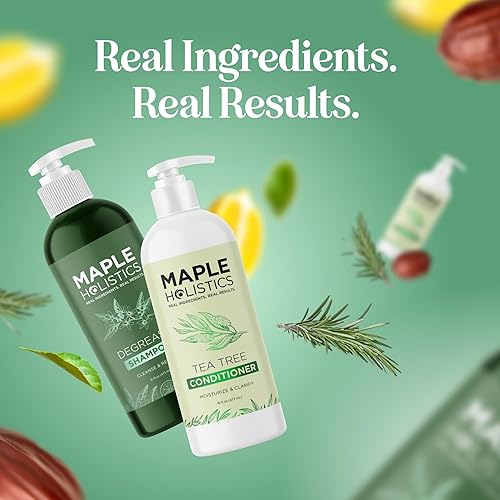 Miniatura 9 de Champú y acondicionador para cabello graso y cuero cabelludo, sin sulfatos ni parabenos, juego de champú y acondicionador para cabello graso con