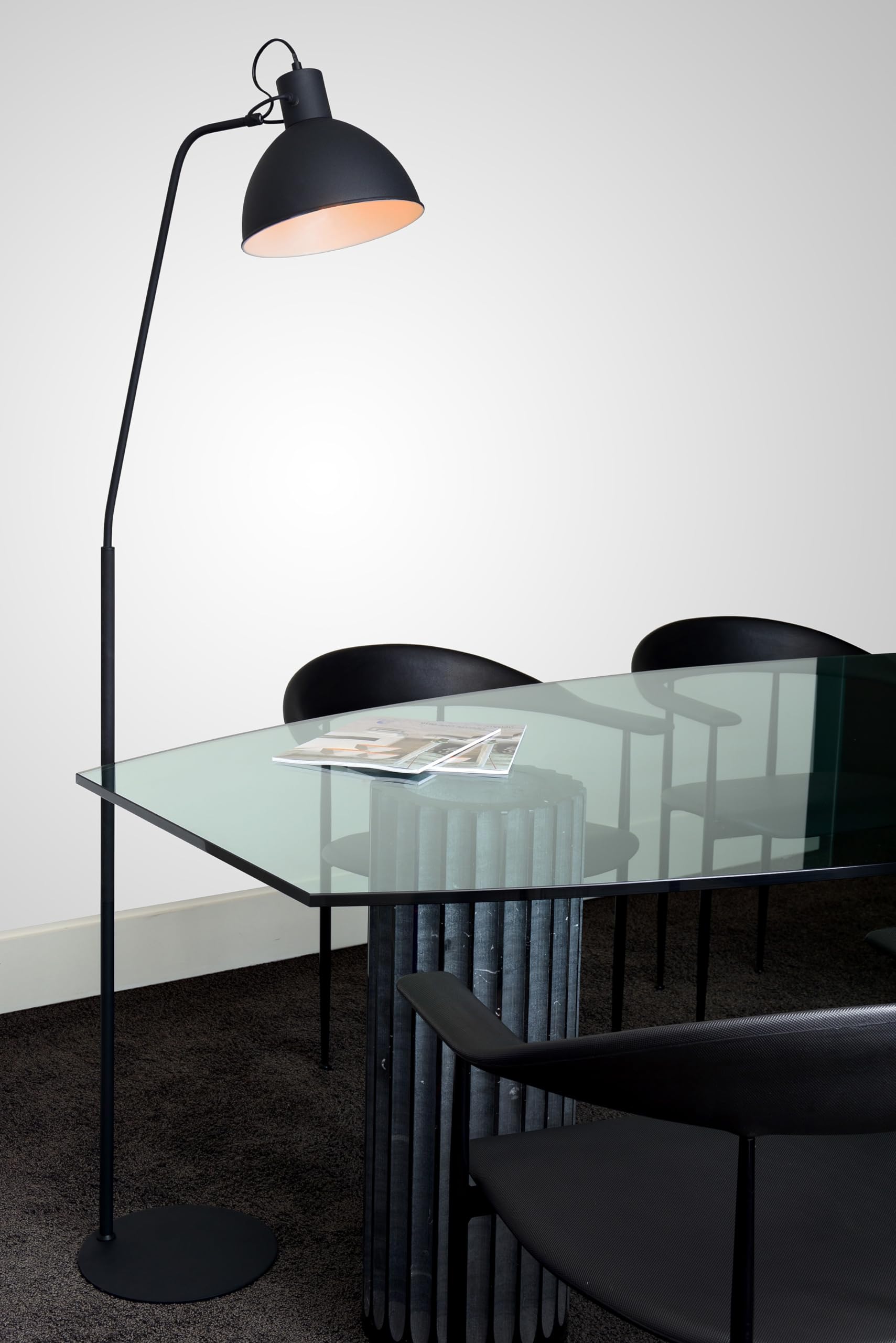 Lucide SHADI - lampa stojąca z lampką do czytania - Ø 28 cm - 1xE27 - czarna
