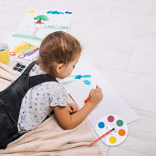 Miniatura 5 de Mini juego de pintura para niños de acuarela (paquete a granel de 12) - 5 pinturas de acuarela, bandeja de paleta y pincel de pintura, para