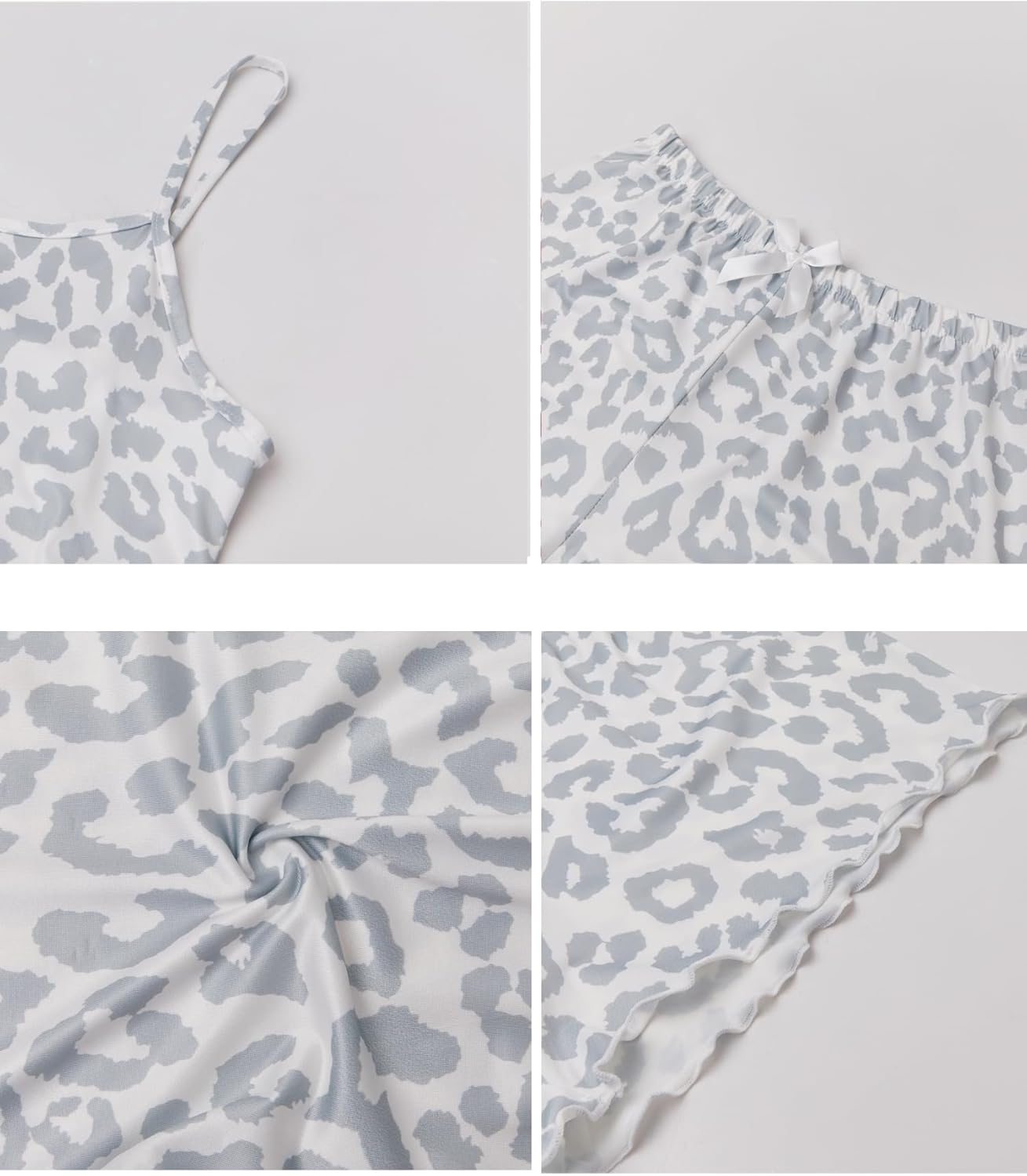 3 Piece Pajamas for Women Set Sexy Cami Shorts and Pjs Pants Sleepwear Soft Lounge Set - Image 6