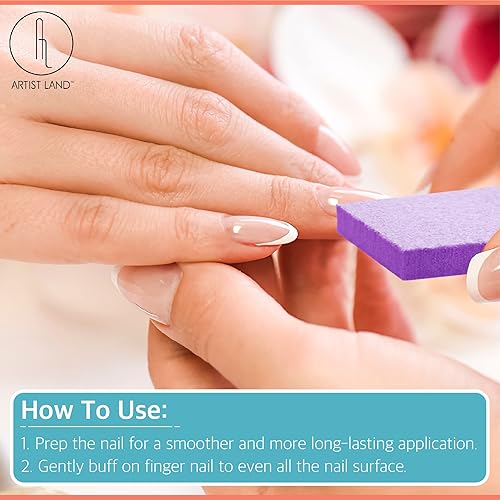 Miniatura 9 de Artist Land Juego de pulidor de uñas naranja delgado (grano 80100) - 50 unidades - Paquete de bloques de pulido de uñas de calidad profesional de