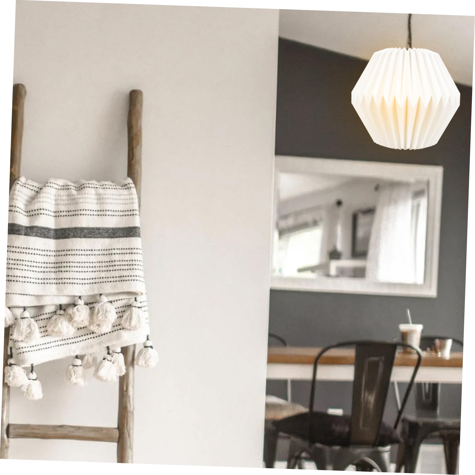 DOITOOL 2pezzi Lampadario Sospensione Stile Nordico Paralume Geometrico Artigianale Per Decorazione Casa e Camera Da Letto Accessorio Luminoso Elegante e Creativo