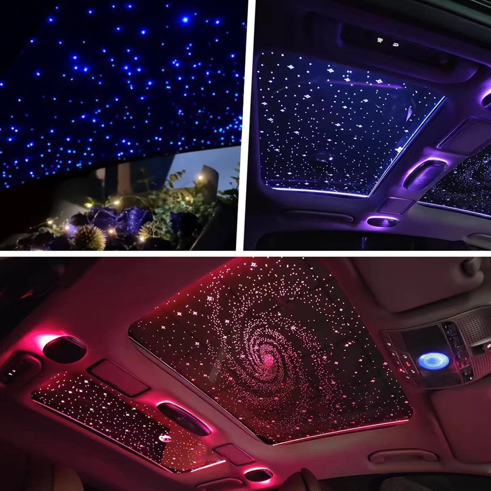 1. 2w RGBW. Bluetooth-App/Remote Sprachsteuerung LED Lichtquellenmotor mit END-Glühkabel-Lichtfaserbeleuchtung, Flexibel(3M Mixed 300pcs)