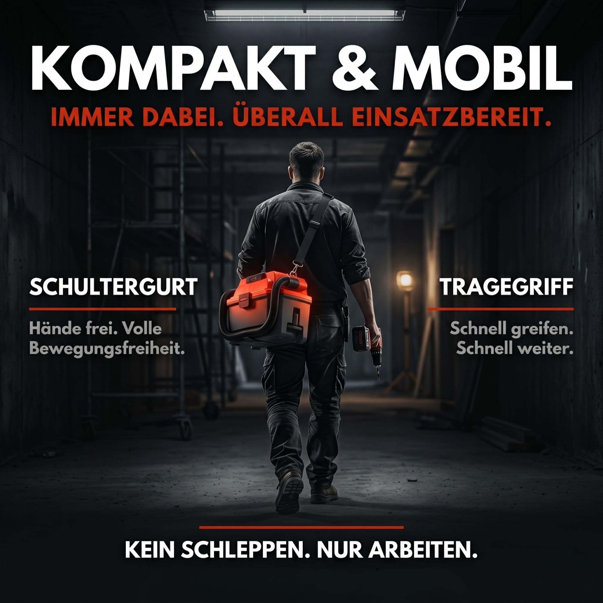 STAHLMANN VAC912 Akku-Nass-/Trockensauger 18V kabellos 16 Liter HEPA-Filter | inkl. Akku, Brushless, 3,5m Schlauch, kompatibel mit Makita LXT Akkus, Werkstattsauger, Akkusauger, Baustelle, Heimwerker Pro