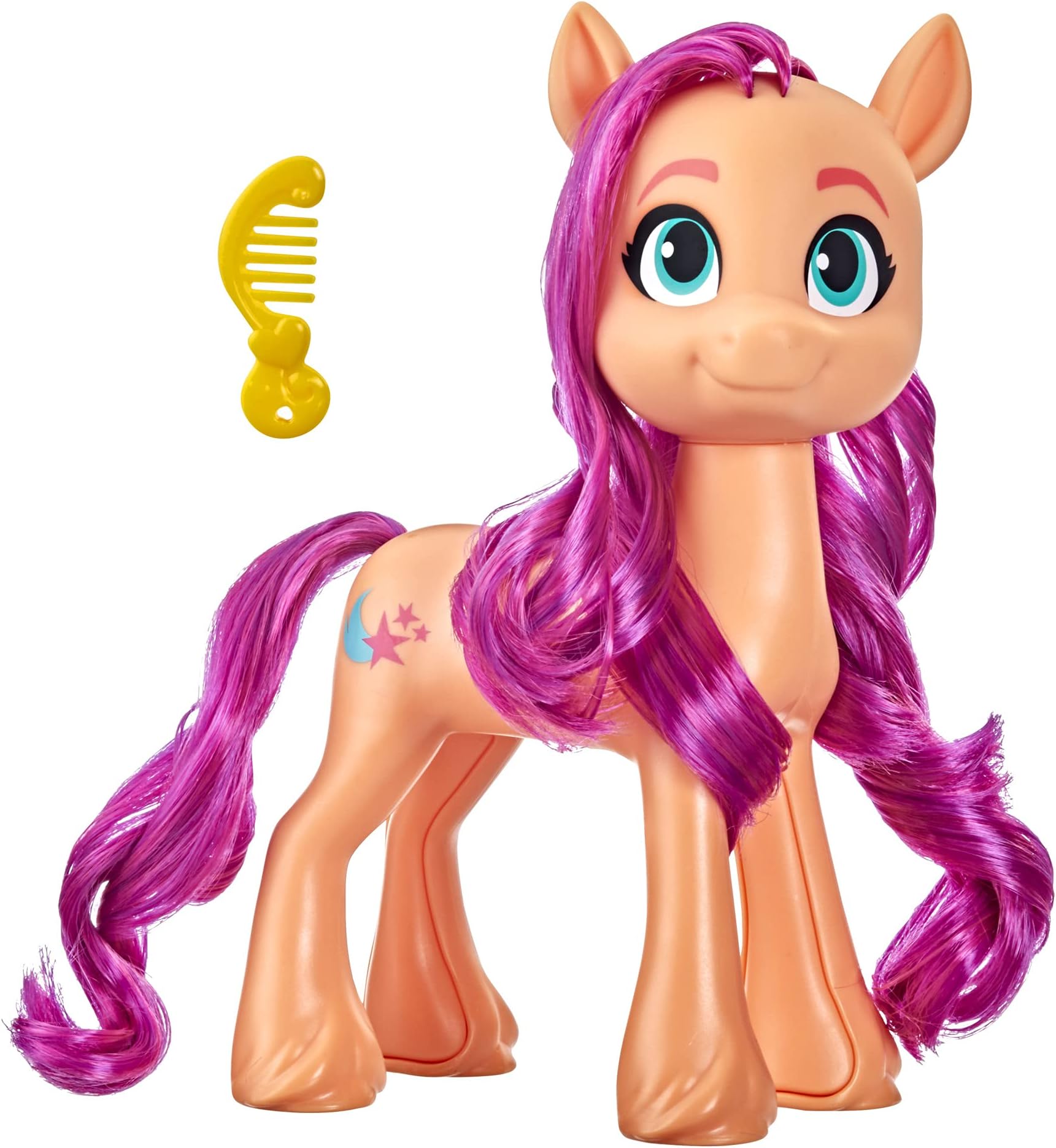 My Little Pony: A New Generation Mega Movie Friends Sunny Starscout - 8-Inch Orange Pony Toy with Comb