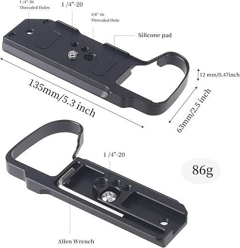 Miniatura 3 de FocusFoto Placa base de liberación rápida QR placa montaje para Fujifilm Fuji X-H2/X-H2S cámara sin espejo, compatible con trípode estándar