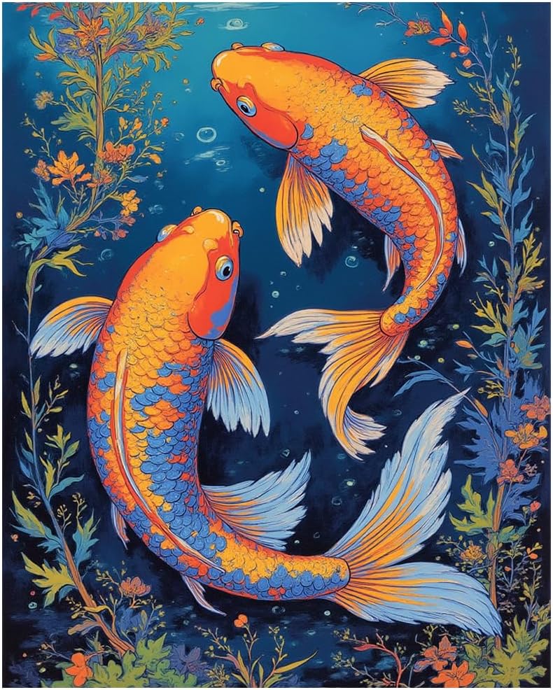 EnLvYY Dolphins in Coral Reef Paint by Numbers for Adults, DIY Acrylic Painting Kit for Beginners, Colorful Coral Reef Wall Art, Gift for Ocean Lovers,8X12IN Framed