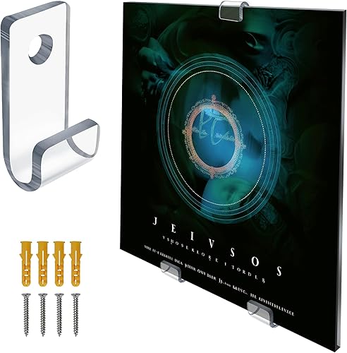 Expositor de discos de vinilo, soporte para discos de vinilo, soporte de pared, soporte de acrílico para discos de vinilo para montaje en pared y