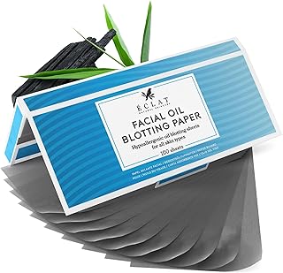 Oil Blotting Sheets for Face, Activated Bamboo Charcoal Blotting Paper for Oily Skin Control, Compatible with Oil Absorbing Roller, Clears Sebum, 100 Oil Absorbing Sheets