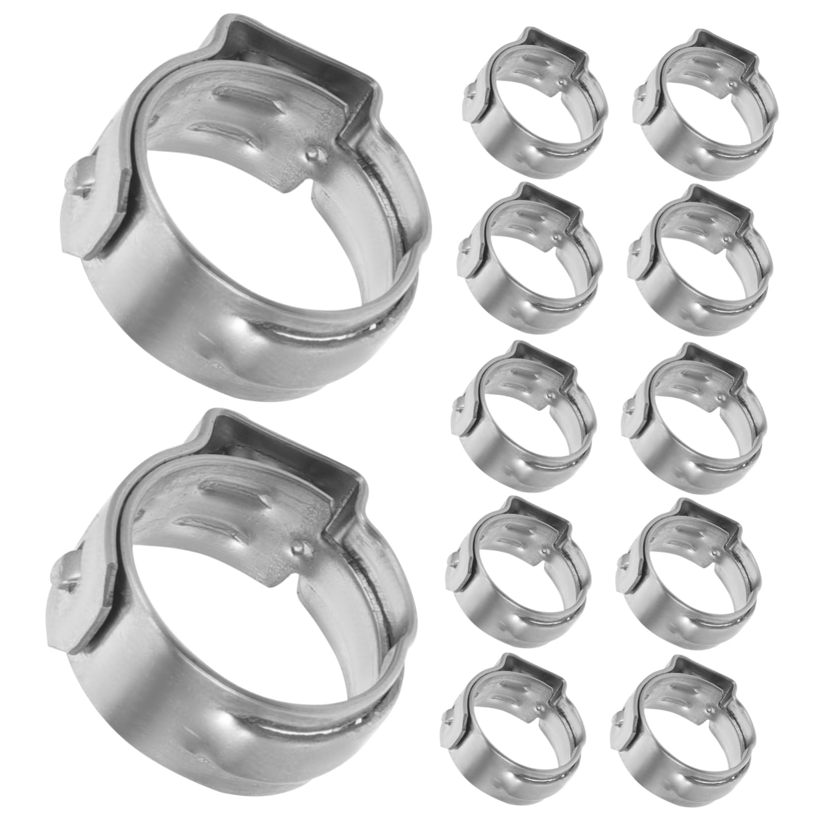 LIFKOME 50Pcs Ring Clamps for Tubing Durable Crimp Rings Single Ear Hose Clips Easy Installation for Secure Hoses Lines and Vacuum Applications