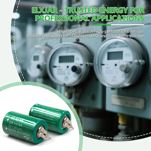Miniatura 2 de Paquete de 2 baterías de litio CR1/2AA-SLF de 3 V, repuesto para VARTA CR 1/2 AA Series, con pestañas de 2 pines (0.394 in +)