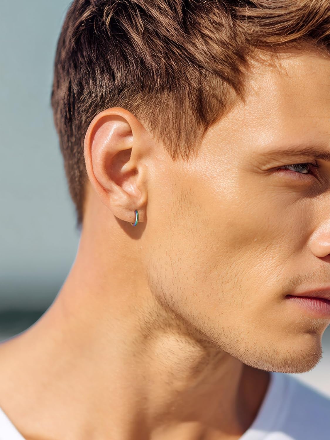 FaithHeart Stainless Steel Black/Silver/Gold Hoop Earrings for Men - Hypoallergenic Small Huggie Hoop Earrings Lightweight Sleeper Earrings Waterproof Cartilage Piercing Jewelry Gift 7-16mm - Image 2