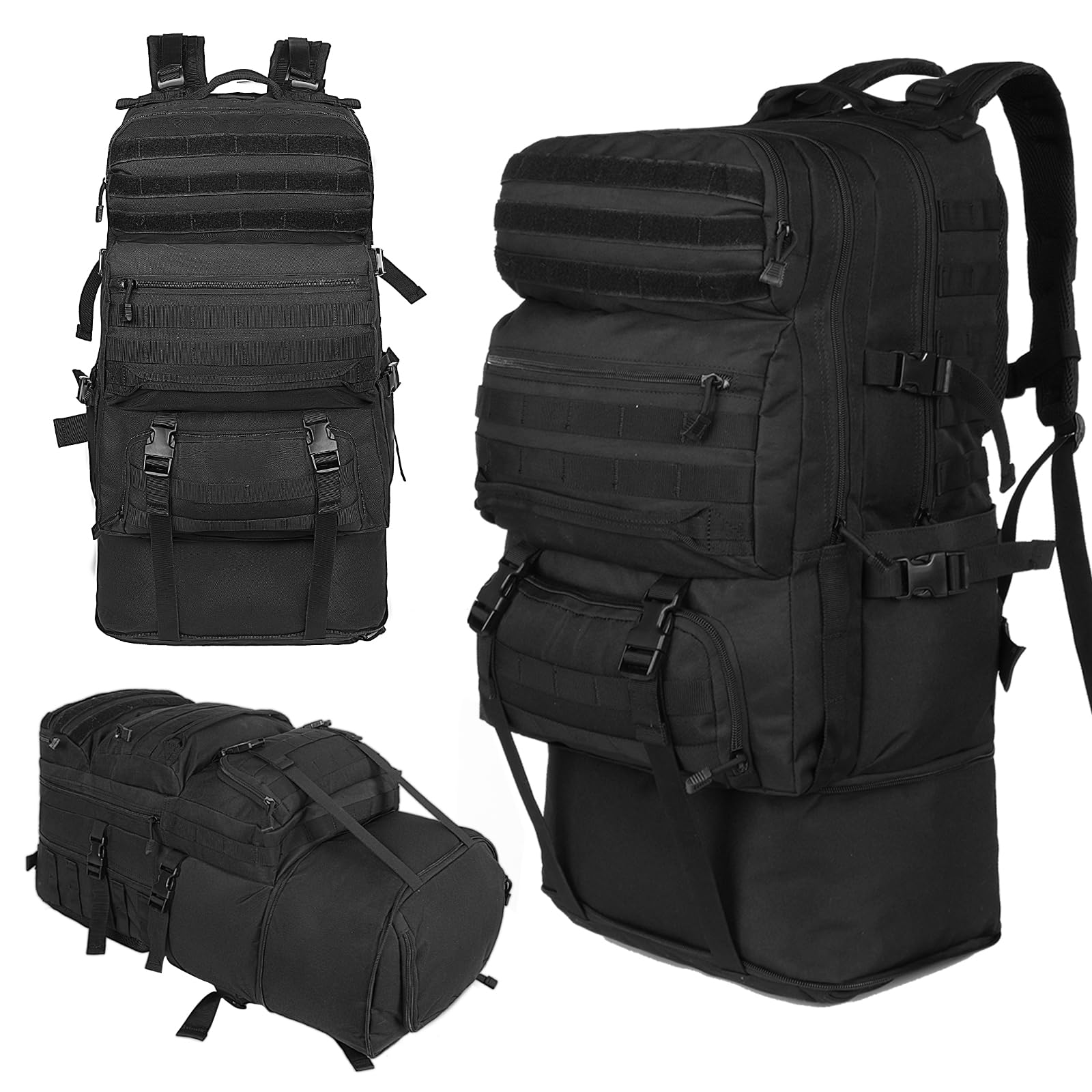 Oreunik Zaino Militare Tattico 45L, Impermeabile Zaino Grande Zaino Viaggio Molle Zaino di Assalto Zaino Scuola Uomo Donna per All'aperto Trekking, Pesca, Palestra,Campeggio, Montagna