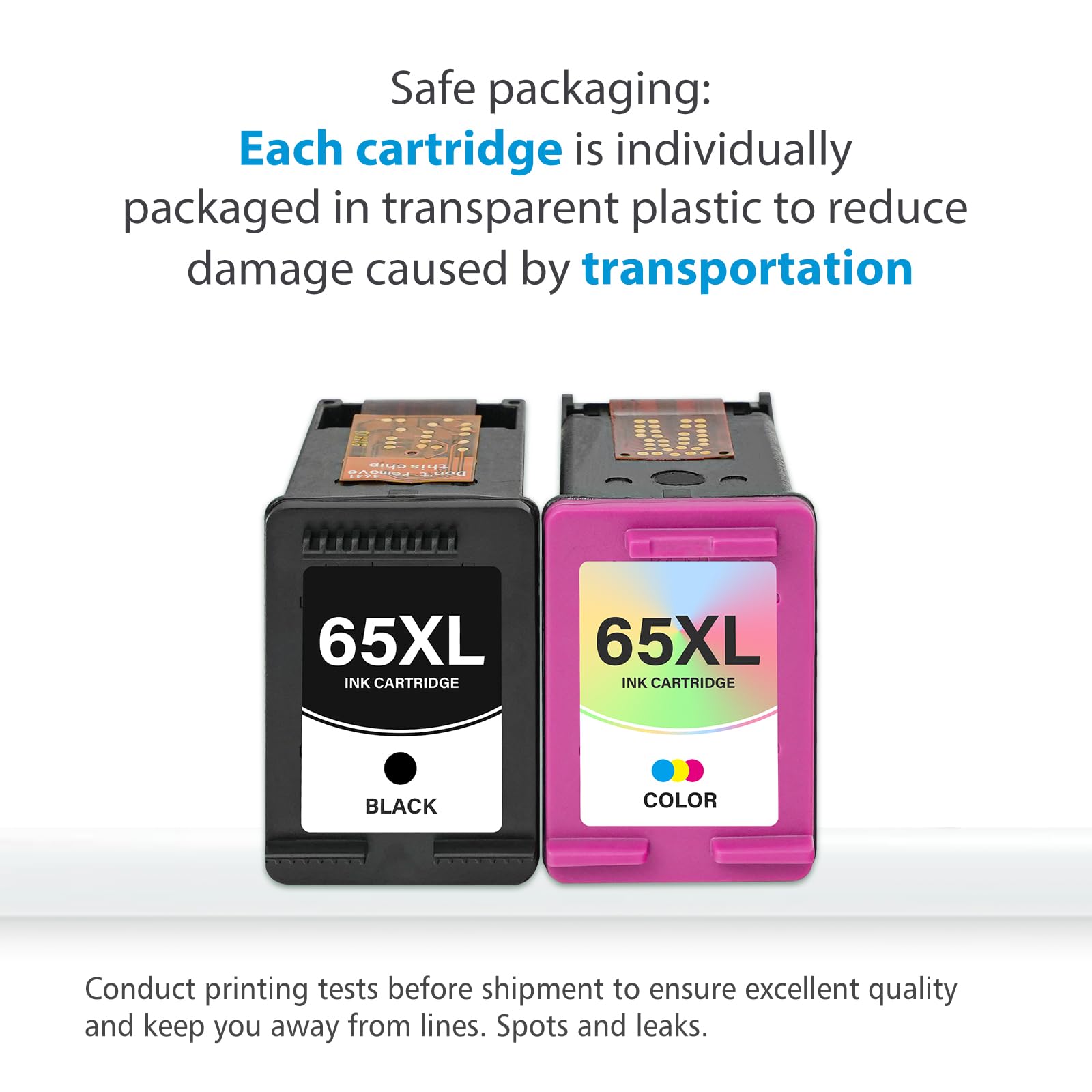 65XL Ink Cartridge Compatible Replacement for HP 65 XL (Black & Color 2 Combo Pack) | Works with HP DeskJet 3755 2600 2625 2652 2655 3700 3720 3752 3772 Envy 5000 5010 5052 5055 Printer Series — view 6